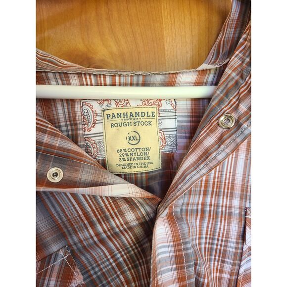 Panhandle Rough Stock Pearl Snap Western Button Up Shirt XXL 2XL Long Sleeve NEW - Picture 3 of 6